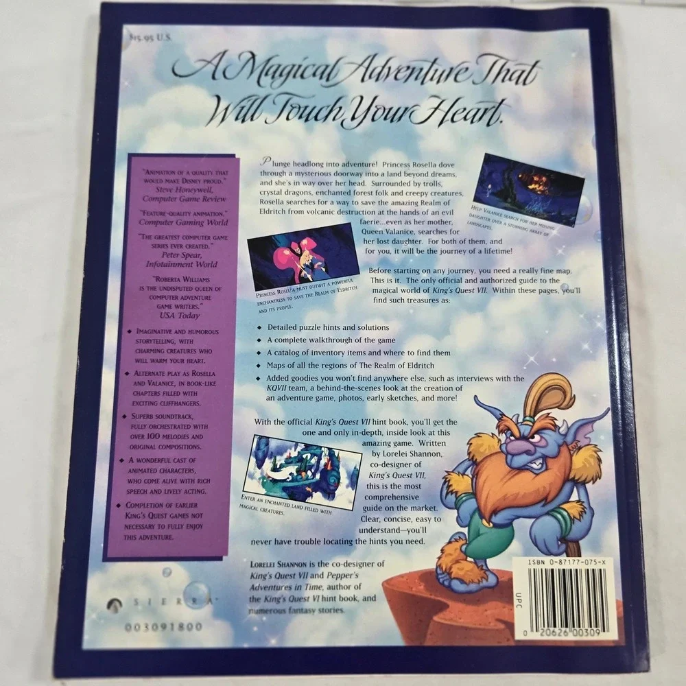 Kings Quest VII Official Hint Guide Book 1994 Sierra VTG PC Game Player Strategy